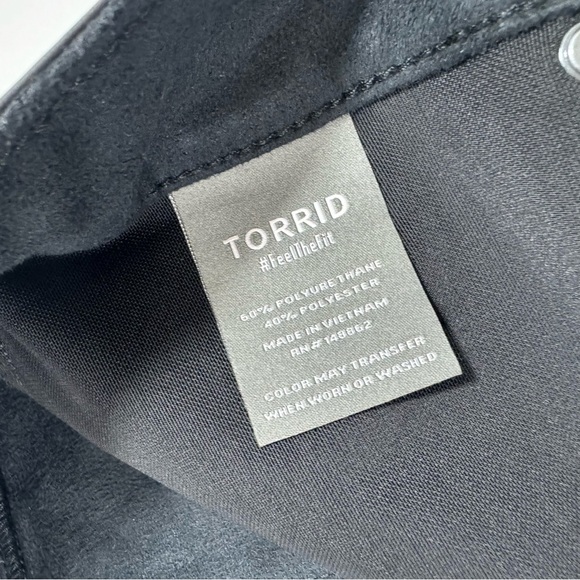 Torrid Perfect Skinny Faux Leather Mid Rise Pant Black - Picture 3 of 9